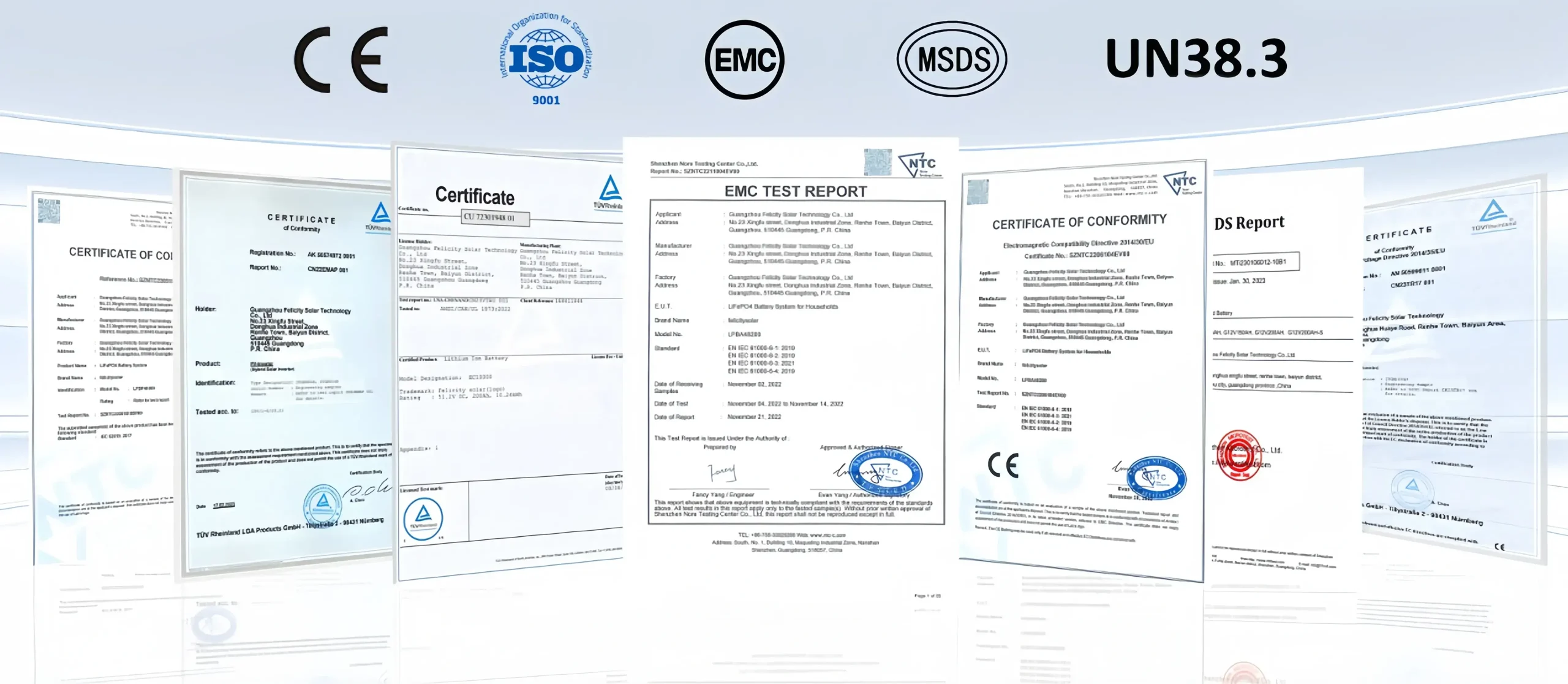 Certifications Of Felicity Solar 119